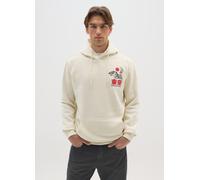 E-TEES, Felpa In Misto Cotone Beige Con Grafica Con Cappuccio, Uomo, Beige, Taglia: M