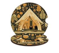 e tenda da auto sottobicchieri 2 pezzi antiscivolo sottobicchieri universali per bevande resistenti al calore 2,6" portabicchieri con apertura circolare con intaglio per le dita base in sughero per do