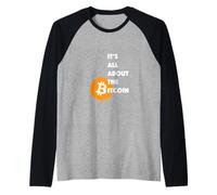 È Tutta Una Questione Denaro Digitale Criptovaluta Bitcoin Maglia con Maniche Raglan