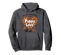 È Tutto sull'amore dei Cuccioli - Adorabile Amante dei Cani Felpa con Cappuccio, Unisex per Adulti, Grigio Scuro, L