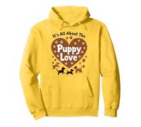 È Tutto sull'amore dei Cuccioli - Adorabile Amante dei Cani Felpa con Cappuccio, Unisex per Adulti, Limone, XL