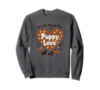 È Tutto sull'amore dei Cuccioli - Adorabile Amante dei Cani Felpa, Unisex per Adulti, Grigio Scuro, XL