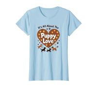 È Tutto sull'amore dei Cuccioli - Adorabile Amante dei Cani Maglietta, Donna, Celeste, 3XL