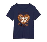 È Tutto sull'amore dei Cuccioli - Adorabile Amante dei Cani Maglietta, Donna Plus-Size, Navy, 5X