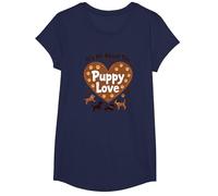 È Tutto sull'amore dei Cuccioli - Adorabile Amante dei Cani Maglietta, Ragazze, Navy, S