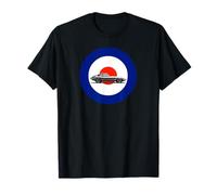 E-Type Jaguar on an RAF roundel T Shirt - Classic Car Design Maglietta