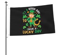È un buon giorno per avere una giornata fortunata. Bandiere per esterni, 2x3 piedi, bandiera bifacciale resistente per casa, cortile, festival, decorazioni da giardino, bandiera di benvenuto.