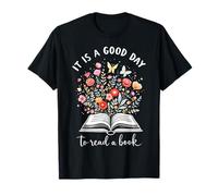 È Un Buon Momento per Leggere Book Lover Inspirational Floral Maglietta