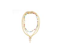 E un set di gioielli con ciondolo a croce alla moda ed elegante, caratterizzato da piÃ¹ strati alla moda per gli