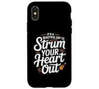 È una bella giornata per strum il tuo cuore Music Guitarist Custodia per iPhone X/XS