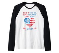 È Una Brava Ragazza, AMA Sua Madre, Gesù E Anche l'America. Maglia con Maniche Raglan