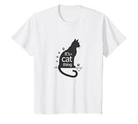 È Una Cosa da Gatti - Feline Lover Silhouette Art Maglietta, Bambini, Bianco, 2 Anni