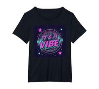 È Una Festa Spaziale retrò al Neon Maglietta, Donna Plus-Size, Nero, 3X