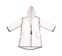 E unisex trasparente giovane vento impermeabile per ragazze giacca con cappuccio impermeabile ragazze outings & set vestito bambino, trasparente, M