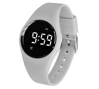 e-vibra Orologio con sveglia vibrante impermeabile, silenzioso, con timer e 15 allarmi giornalieri (grigio rotondo, impermeabile), Grigio rotondo resistente all'acqua