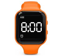 e-vibra Orologio con sveglia vibrante, resistente all'acqua, orologio silenzioso con promemoria medico, con timer e 15 sveglie giornaliere, Arancione