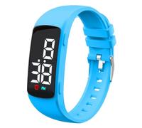 e-vibra Orologio da allenamento al vasino, orologio da polso silenzioso con vibrazione, impermeabile, promemoria medico, con timer e 15 sveglie giornaliere, Blu, moderno