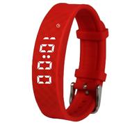 e-vibra Orologio da allenamento al vasino, ricaricabile, silenzioso, con sveglia vibrante, orologio medico promemoria con timer e 15 sveglie giornaliere (rosso, grande), Rosso, Large