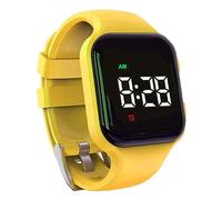 e-vibra Orologio impermeabile con sveglia vibrante, ricaricabile, 15 allarmi, promemoria per vasino, orologio con schermo di blocco (giallo)