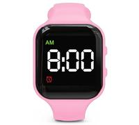 e-vibra Orologio impermeabile per imparare a usare il vasino, ricaricabile, con vibrazione, sveglia silenziosa, blocco (rosa)