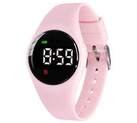 e-vibra Orologio resistente all'acqua per imparare a usare il vasino, ricaricabile, con vibrazione, sveglia e sveglia, con lucchetto, Rosa, moderno