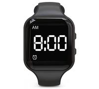 e-vibra Orologio sveglia vibrante resistente all'acqua, orologio silenzioso con promemoria medico - con timer e 15 allarmi giornalieri (nero)
