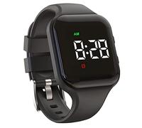 E-Vibra Sveglia resistente all'acqua con vibrazione e schermo di blocco, orologio di ricarica 15 per allenamento e servizi igienici (Black Square)