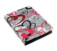 'e-Vitta Booklet - Custodia per lettore di eBooks da 6, motivo Crazy Hearts
