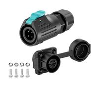 E-WeiChat EW-LP12 Connettore industriale impermeabile IP68 Connettore aeronautico a innesto rapido PBT Connettore circolare Connettore elettrico a sgancio rapido M12 2-8 Poli Presa flangia (4 Poli)