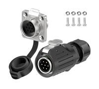 E-WeiChat EW-LP16 Connettore industriale impermeabile IP68 Connettore aeronautico a innesto rapido Connettore circolare Connettore elettrico a sgancio rapido M16 2-9 Poli Presa flangia (7 Poli)