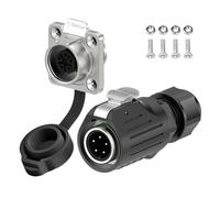 E-WeiChat EW-LP16 Connettore industriale impermeabile IP68 Connettore aeronautico a innesto rapido Connettore circolare Connettore elettrico a sgancio rapido M16 2-9 Poli Presa flangia (5 Poli)