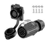 E-WeiChat EW-LP16 Connettore industriale impermeabile IP68 Connettore aeronautico a innesto rapido PBT Connettore circolare Connettore elettrico a sgancio rapido M16 2-9 Poli Presa flangia (9 Poli)