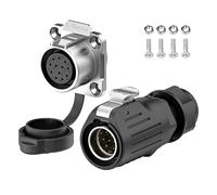 E-WeiChat EW-LP20 Connettore industriale impermeabile IP68 Connettore aeronautico a innesto rapido Connettore circolare Connettore elettrico a sgancio rapido M20 2-12 Poli Presa flangia (12 Poli)