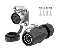 E-WeiChat EW-LP20 Connettore industriale impermeabile IP68 Connettore aeronautico a innesto rapido Connettore circolare Connettore elettrico a sgancio rapido M20 2-12 Poli Presa flangia (4 Poli)