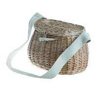 e-wicker24 Alles aus Weide - Cestino da pesca in vimini, con cinghia in iuta, cestino in vimini, colore: iuta,