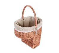 e-wicker24 Alles aus Weide Cesto per scale in vimini, cesto di vimini, fodera beige in cotone