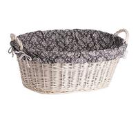 e-wicker24 Alles aus Weide Ciotola Ovale in Vimini Beige, Cesto portabiancheria in salice, in Vimini Bianco, Cestino in Vimini a Forma di Vasca