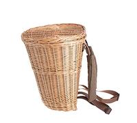 e-wicker24 Alles aus Weide Zaino in Vimini con Due Cinghie Cestino Portatile in Vimini con Finiture Interne Cesto di Trasporto Posteriore Cesto di Frutta Spazioso con Coperchio