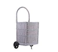 e-wicker24 Tutto in vimini Cestino per legna da ardere su ruote Carrello trasportabile in vimini pieno Cestino per legna da ardere semicircolare Cestino in vimini per legna da ardere Cestino
