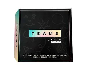 E X I N Teams - Gioco da Tavolo Carte Mimiche | 4-20 Giocatori | 180 Carte Doppie | 5 Rotoni Coppia Indovinare il Massimo di Parole | Gesti/Suoni/Disegni | Regalo | +16Anni