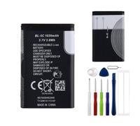 E-yiiviil Batteria di ricambio (1200 mAh/3,7 V) BL-5C, compatibile con Brondi Amico Favoloso/Nokia 2323C 2330 2600 2700, con strumenti