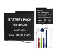 E-yiiviil Batteria di ricambio 360 Ace Pro, 3,85 V, 1650 mAh, compatibile con Insta360 Ace Pro 2/Ace Pro/Ace, batteria per fotocamera sportiva con strumenti