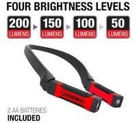 E-Z Red Anywear 200 Lumen Dimmerabile Collo Luce Con 2 Aa Batterie - Rosso NK10