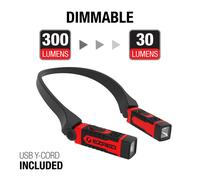 E-Z Red Anywear Ricaricabile 300 Lumen Dimmerabile Collo Luce - Rosso NK15