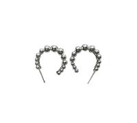 E0698 - Orecchini doppi in argento sterling con perline sfumate, realizzati a mano coreana