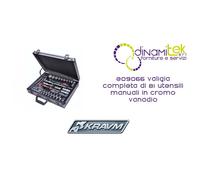 E09066 VALIGIA COMPLETA DI 81 UTENSILI MANUALI KRAVM IN CROMO VANADIO
