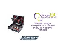 E09067 VALIGIA COMPLETA DI 111 UTENSILI MANUALI KRAVM IN CROMO VANADIO