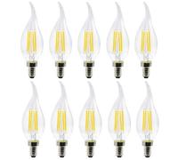 E12 LED Bulb Filament Bulb LED Candle Lamp 4W Equivalent Replacement 35W Halogen Lamp AC 110-130V Vintage COB LED Light Suitable for Pub Exhibition Office or Home 10 Pack Equivalent