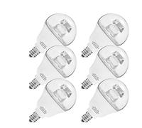 E12 LED Candle Bulb 40W Equivalent Globe G14 Daylight 5000K Night Light 5W Home Lighting for Ceiling Kitchen 6Pack Nature White 5000K (Warm White 2700K)