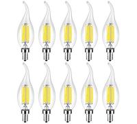 E12 LED Filament Bulb LED Candle Lamp 6W Equivalent Replacement 60W Halogen Lamp AC 110-130V Vintage LED Light Suitable for Pub Exhibition Office or Home Use (Cold White)